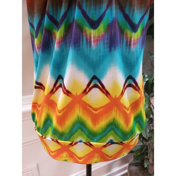 Heart Soul Women Multicolor Beaded Halter Neck Sleeveless Casual Top Blouse L - Picture 3 of 12